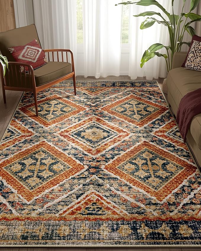 BESTSWEETIE Area Rug 5x7 Machine Washable Non-Slip Low Pile Print Pattern - Image 2