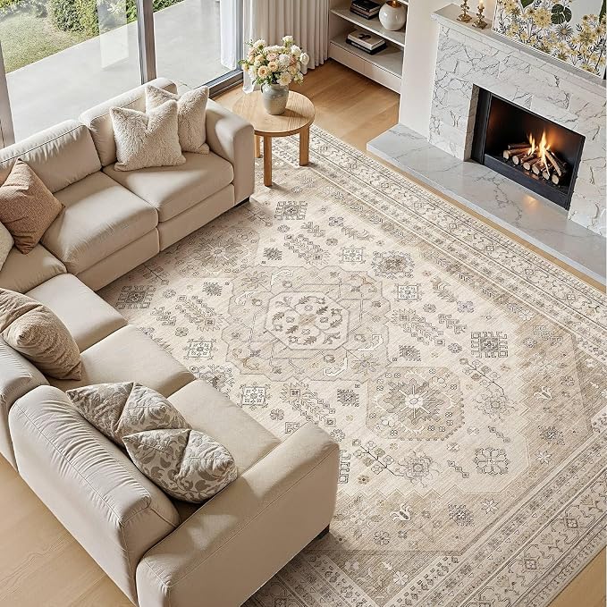 9x12 Washable Area Rug, Large Rugs - Image 6