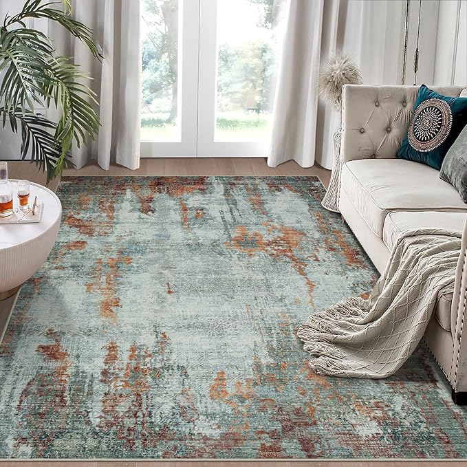 6x9 Area Rugs for Living Room Rug Washable: Modern Rug for Dining Room Bedroom by Aelenmu