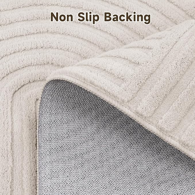 Pauwer 6ft Washable Area Rugs for Living Room Modern Beige Solid Color Soft - Image 5
