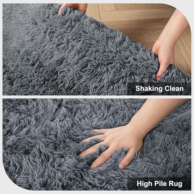 Shag Area Rugs for Bedroom Living Room, 8X10 Ultra Soft Fluffy Area Rugs for - Image 5