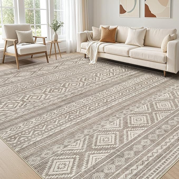 cotiled 9x12 Area Rugs Living Room Rug: Washable Boho Rugs by COTILED