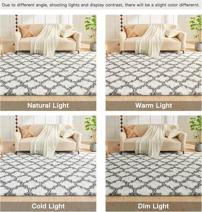 Litanika 5x8 Geometric Shag Area Rug - Image 7