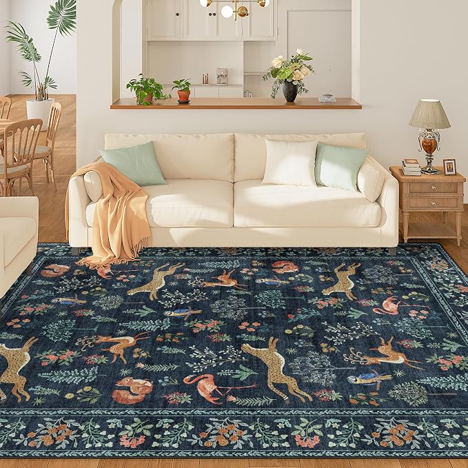 DUKINO 8x10 Rug, Washable Animal Living Room Rug - Image 3