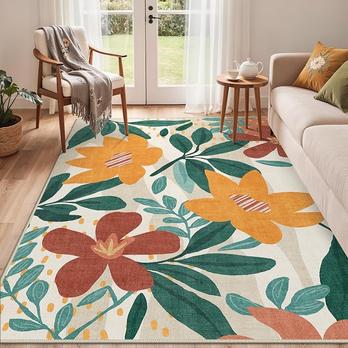GENIMO Indoor Outdoor Area Rug 8'x10', Machine Washable Rugs - Image 6