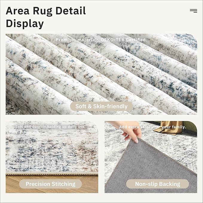 Soalmost Washable Area Rug 8x12, Large Soft Rugs - Image 6