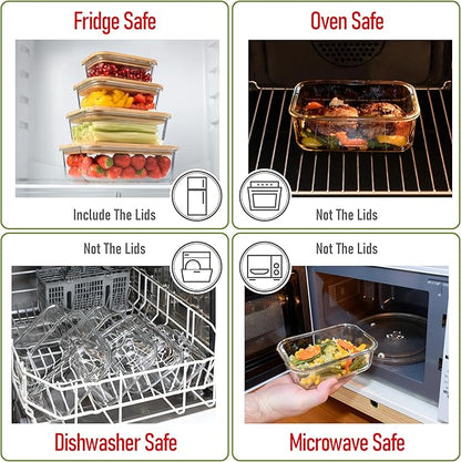 Set of 4 Stackable Space-Saving Nesting Glass Containers - Image 5