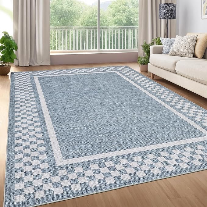 GarveeHome Area Rug 6x9 Large Living Room Modern Border Throw Rug - Image 8