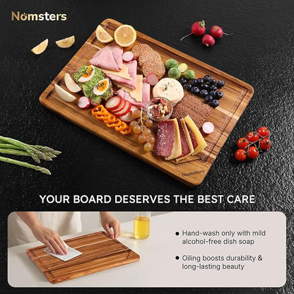 15'' Teak Wood Cutting Board for Kitchen Non Slip Over Sink Charcuterie Board - Image 8