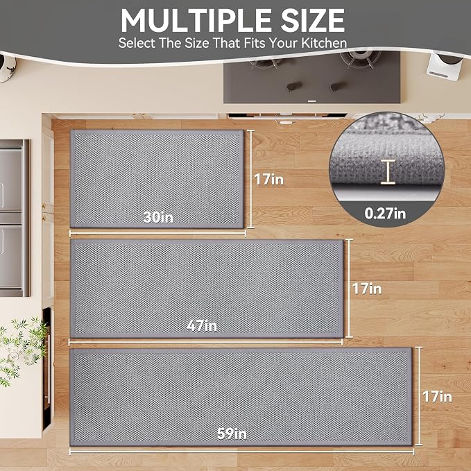 Kitchen Rugs Set of 2, Soft Kitchen Mats - Image 2