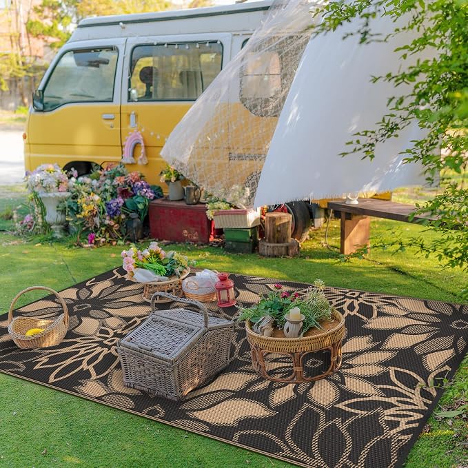 GENIMO Outdoor Rug Waterproof for Patio Decor, Large Area Rugs Mats for RV - Image 6