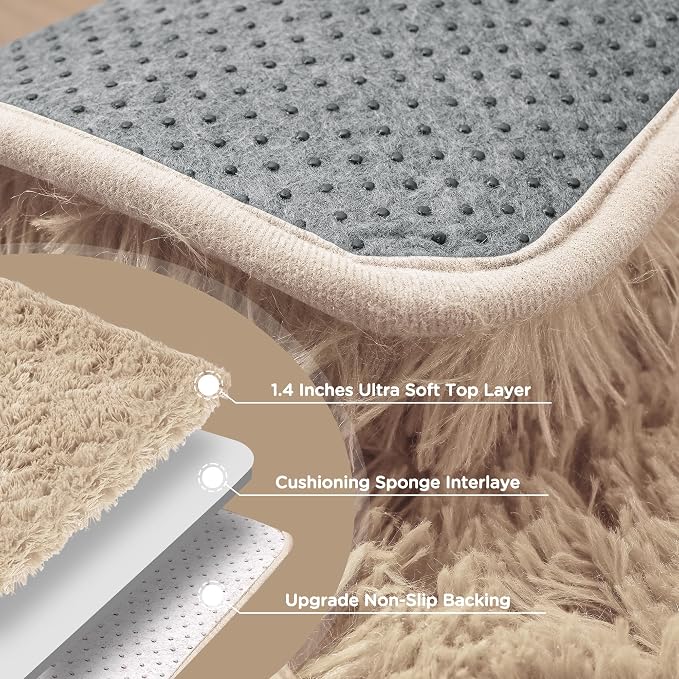 6x9 Beige Area Rugs for Living Room, Large Fluffy Shag Rug for Bedroom Boys - Image 7