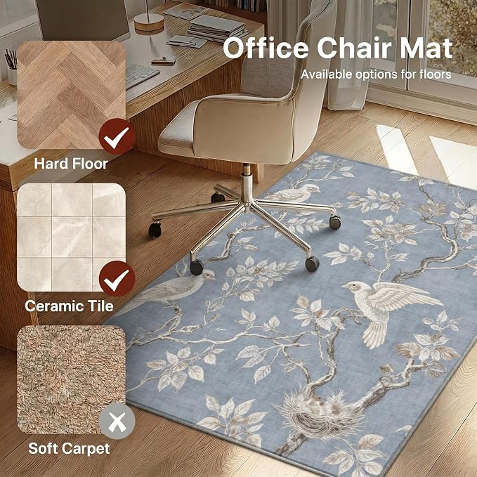48"x60" Office Chair Mat for Hardwood Tile Floor, Under Desk Carpet Protector - Image 3