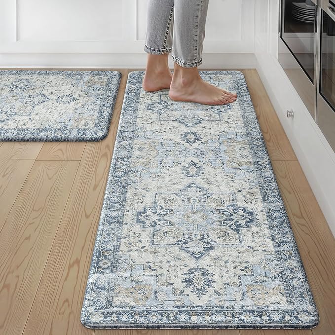 GENIMO Kitchen Mats for Floor 2PCs, Washable Anti Fatigue Mat for Cushioned by GENIMO