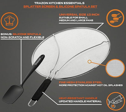 Grease Splatter Screen for Frying Pan 13 inch - Image 2