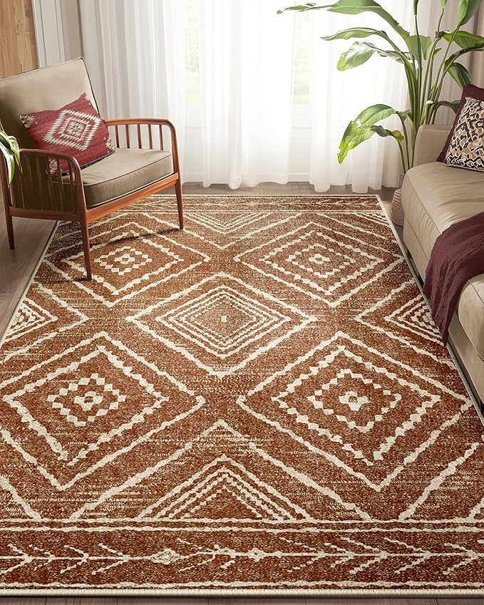 BESTSWEETIE Area Rug 6x8 Rug Machine Washable Non-Slip Low Pile Print Pattern - Image 2