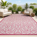 JONATHAN Y Vintage Filigree Indoor Outdoor Area Rug 4X6 Light Gray/Fuchsia by JONATHANY