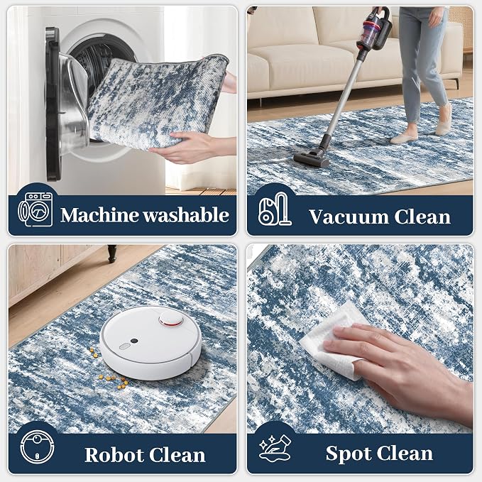 Runners for Hallways Ultra Non-Slip 2x10 Long Runner Rugs Washable Abstract - Image 5