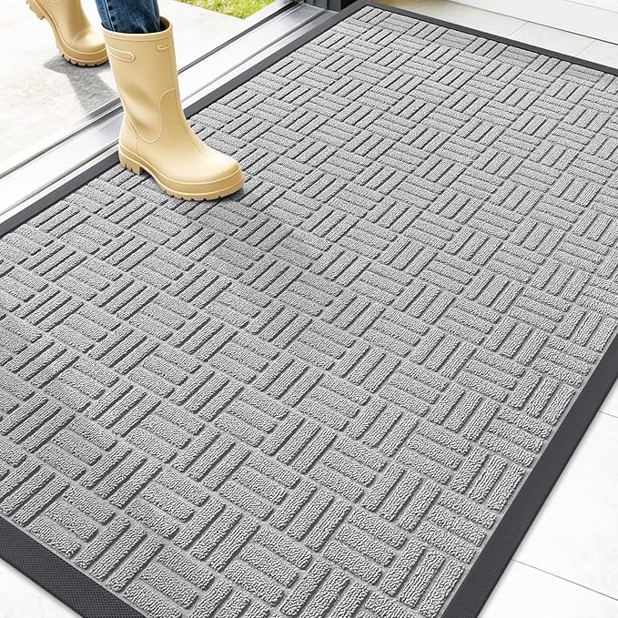 OLANLY Front Door Mat Outside Entrance 47x32, Heavy Duty Sturdy Natural Rubber by OLANLY