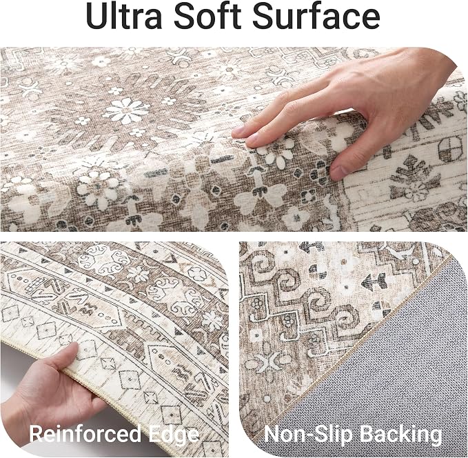 befbee 9x12 Area Rug, Ultra-Thin Washable Rugs - Image 3
