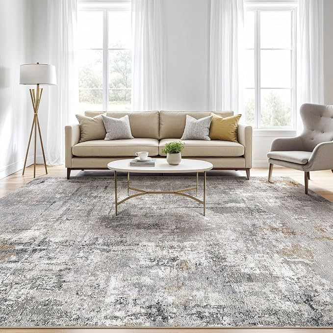 12x15 Area Rug Living Room: Washable Large Abstract Modern Soft Rugs Stain - Image 5