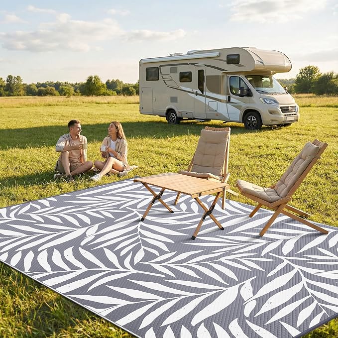 Smiry Outdoor Rug 6x9 ft, Waterproof Reversible Plastic Straw Rugs, Outdoor - Image 2