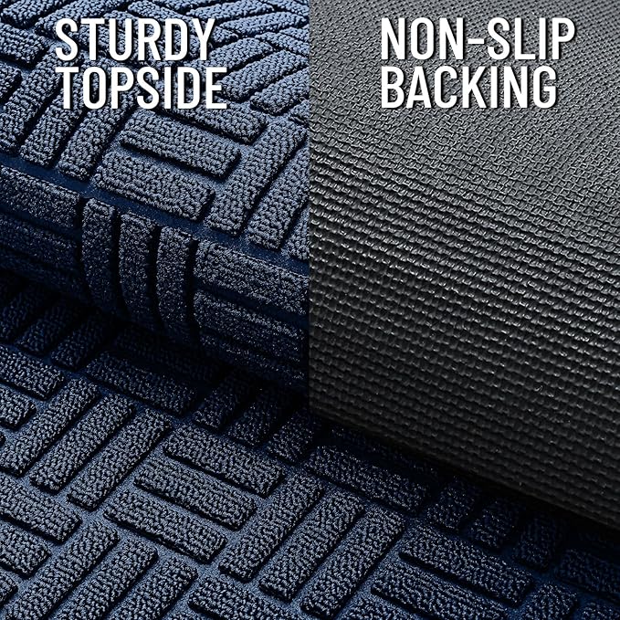 OLANLY Front Door Mat Outside Entrance 47x17, Heavy Duty Sturdy Natural Rubber - Image 4