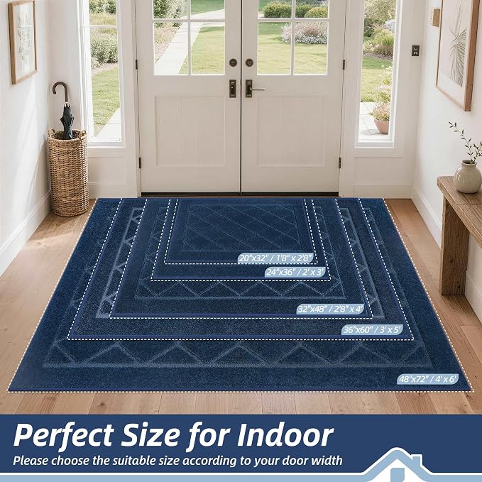 BEQHAUSE Dirt Trapper Door Mat 24" x 36", Doormat Non-Slip Entryway Rugs - Image 2
