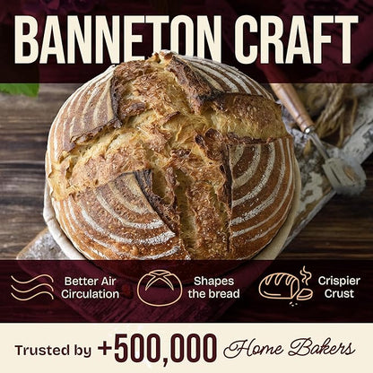 Superbaking 2 pcs Banneton Bread Proofing Basket, Sourdough Starter Kit - Image 6