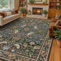 Vintage Green Rug for Extra Large Bedroom by HazoHaus