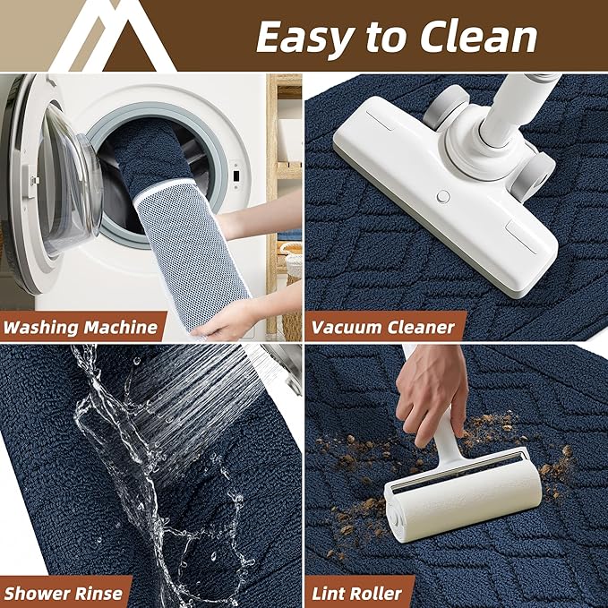 COSY HOMEER 60x24Inch/35X24Inch Kitchen Rugs Sets Non-Slip Washable Kitchen Mats - Image 6