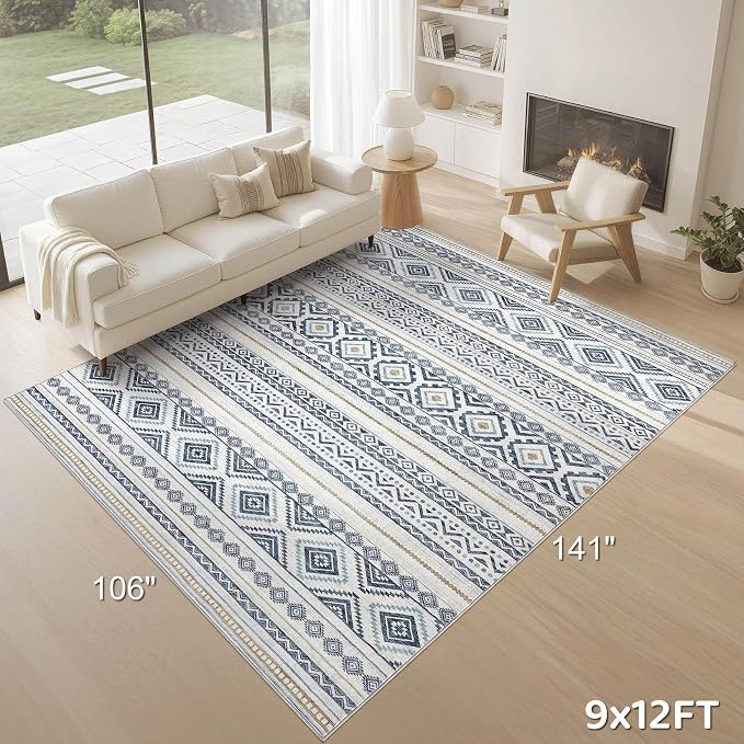 cotiled 7x9 Area Rugs Living Room Rug: Washable Boho Rugs - Image 9