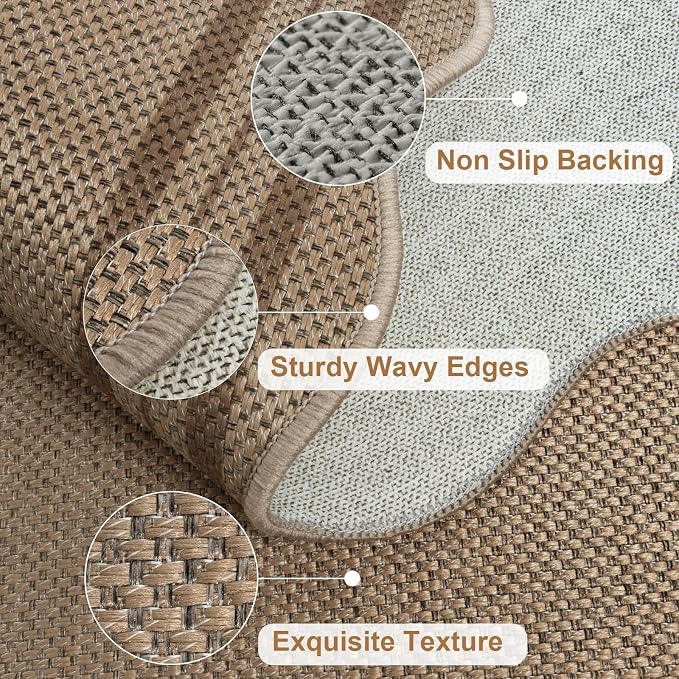 Easy Jute Front Door Mat, 2.6x4 Washable Entryway Rug Non Slip Small Kitchen Rug - Image 4