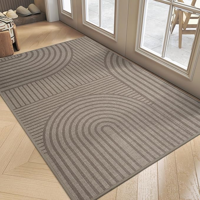 Front Door Mat 36'x59'', Absorbent Dirt Resist Washable Non Slip Low-Profile by QiCaiJia