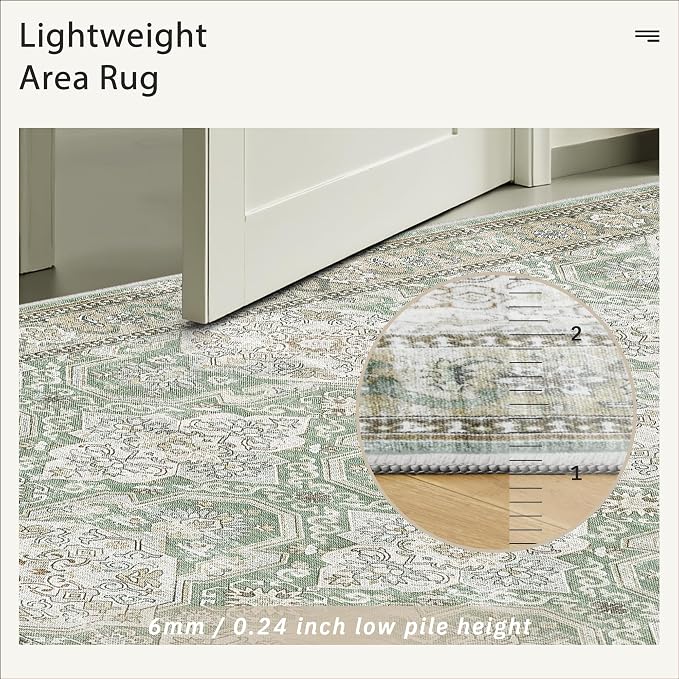 Soalmost 6x9 Area Rug for Living Room Washable 6x9 Rug Non-Slip Modern Rugs for - Image 7