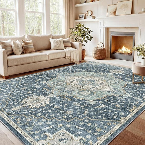 AMADA HOMEFURNISHING Washable Area Rug, Low-Profile Large Area Rug by AMADAHOMEFURNISHING