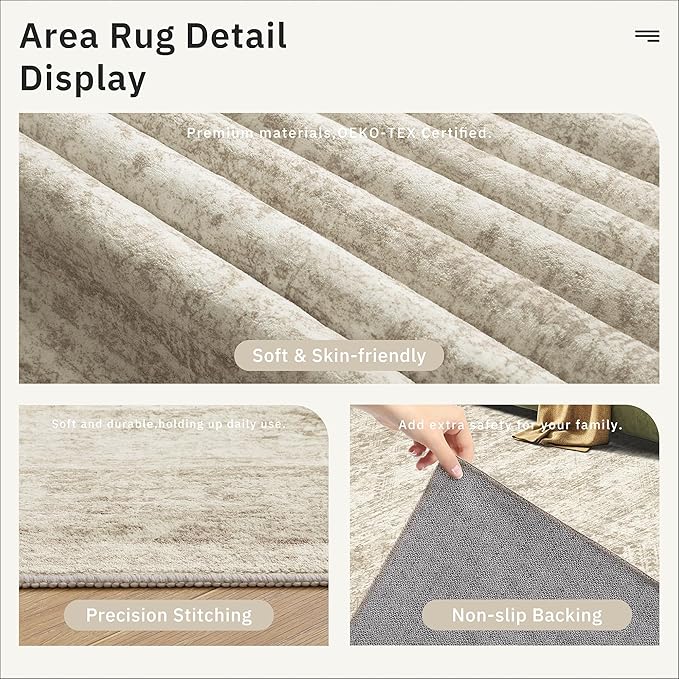 Soalmost Washable Area Rug 8x10, Large Soft Rugs - Image 5