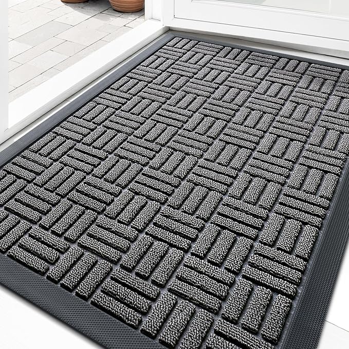 OLANLY Front Door Mat Outside Entrance 29.5x17, Heavy Duty Sturdy Natural by OLANLY