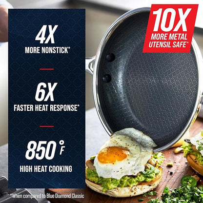 Blue Diamond Hybrid Nonstick Stainless Steel 8” Frying Pan, PFAS-Free Ceramic - Image 4