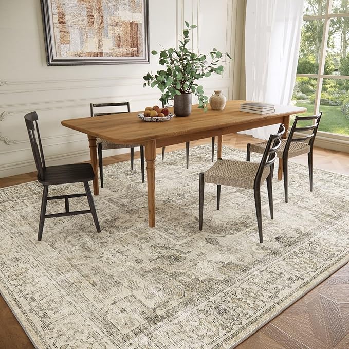 Washable Area Rugs for Living Room: 10x14 Bedroom Area Rugs Boho Vintage Rugs - Image 5