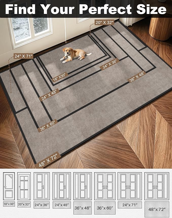 Mibao Super Absorbent Front Door Mat, Non-Slip Washable Indoor Doormats - Image 3