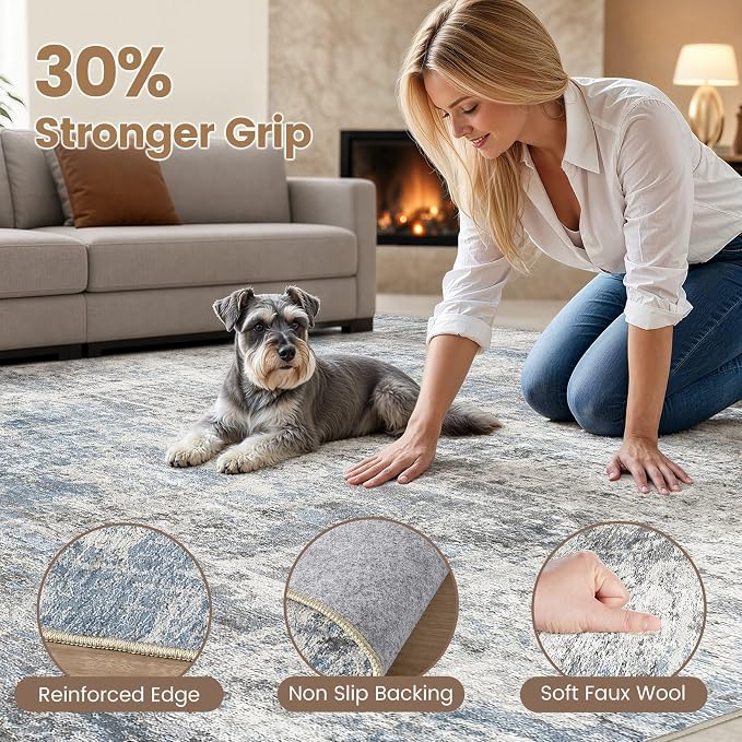 Washable 9x12 Area Rug for Living Room - Image 3