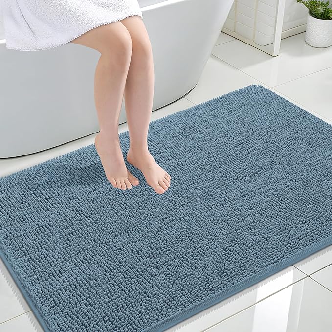 OLANLY Large Bathroom Rugs 47x32, Extra Soft Absorbent Chenille Bath Rugs by OLANLY