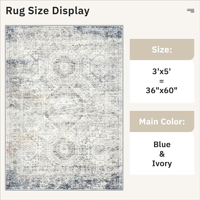 Soalmost 3x5 Rug, Small Area Rug - Image 5