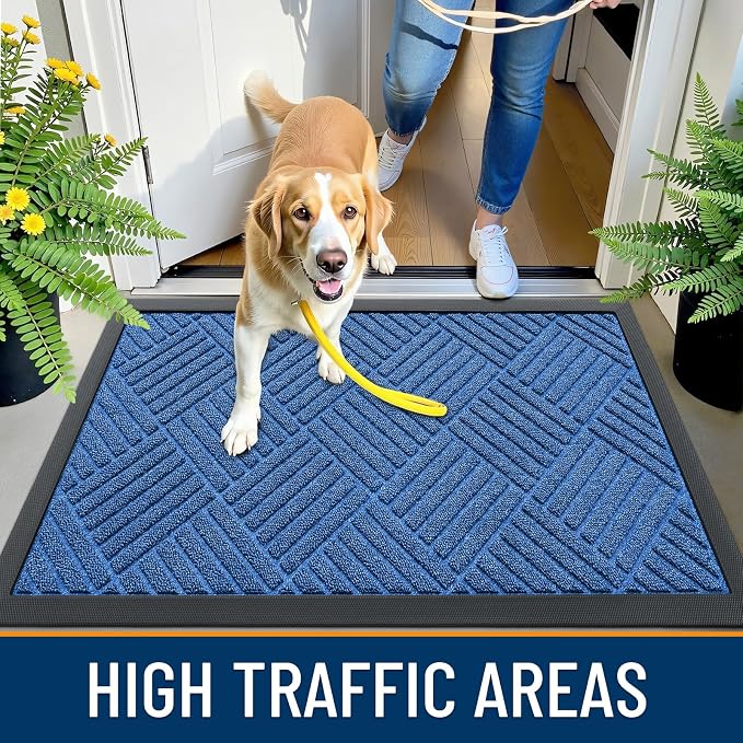 OLANLY Front Door Mat Outside Entrance 33x21, Heavy Duty Sturdy Natural Rubber - Image 5