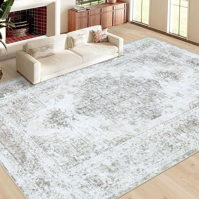 XLUEZ Area Rug 9x12 Living Room Rug, Machine Washable Vintage Distressed - Image 2