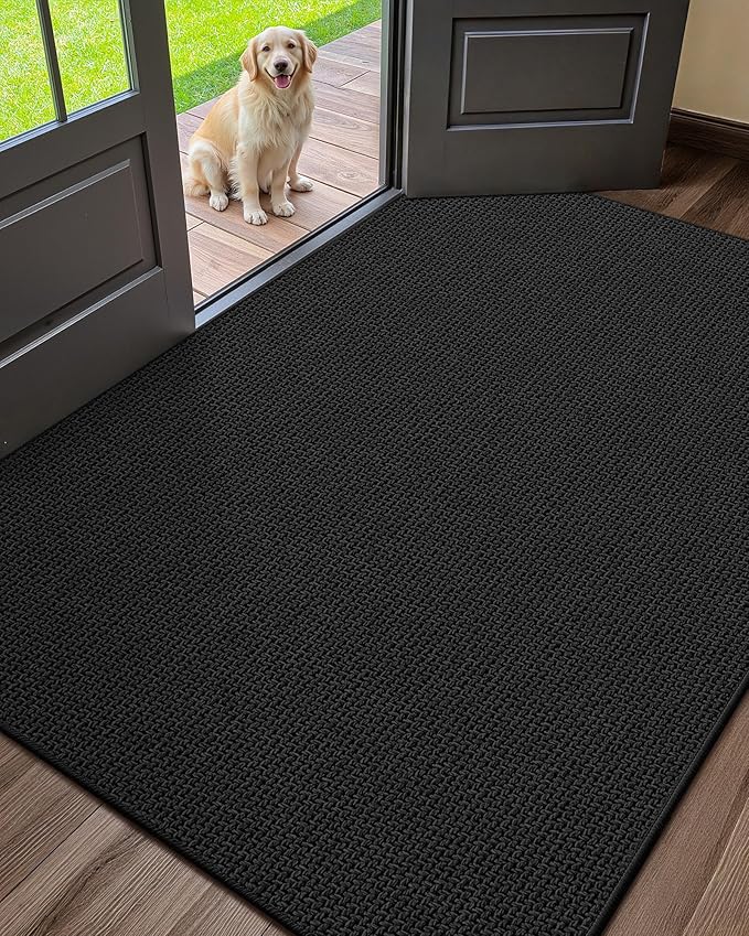 Color&Geometry Ultra Thin Indoor Door Mat 32"x48", Non Slip Rubber Backed Dirt by COLORG