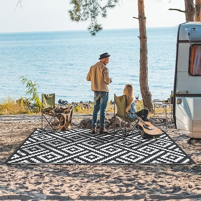 GENIMO 5'x8' Outdoor Rug Waterproof, Reversible Mats, Outdoor Area Rug - Image 2