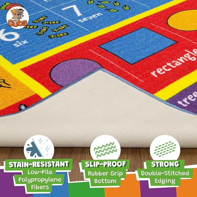 KC Cubs: Educational Rug: ABC Alphabet, Numbers & Shapes - Image 10