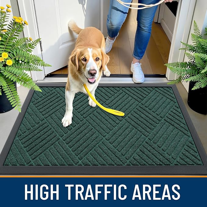 OLANLY Front Door Mat Outside Entrance 47x32, Heavy Duty Sturdy Natural Rubber - Image 5